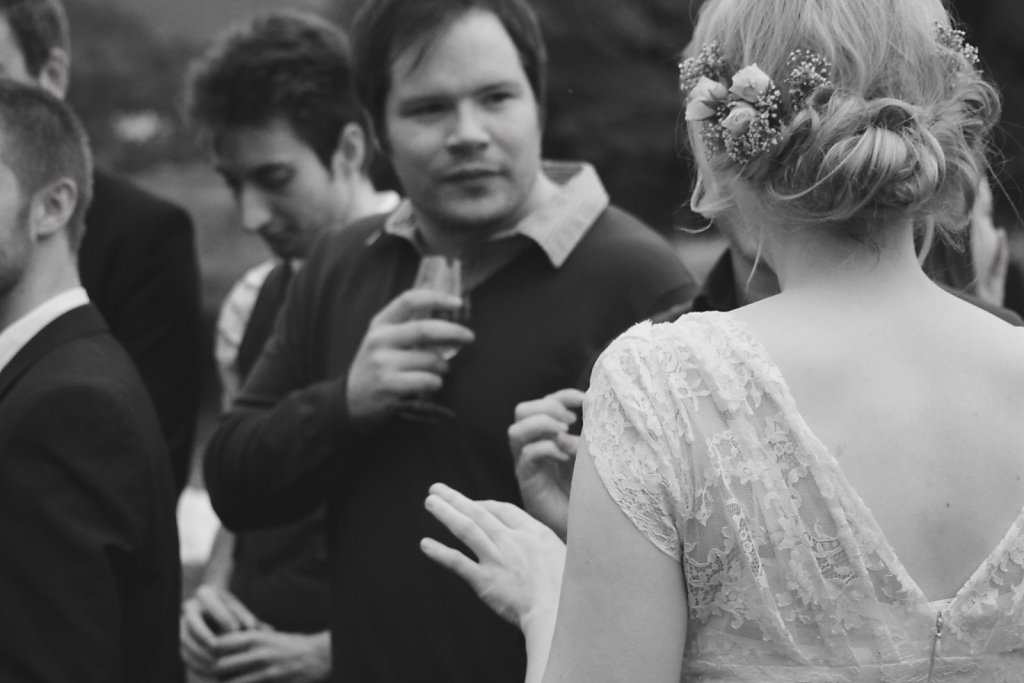 The bride's hair